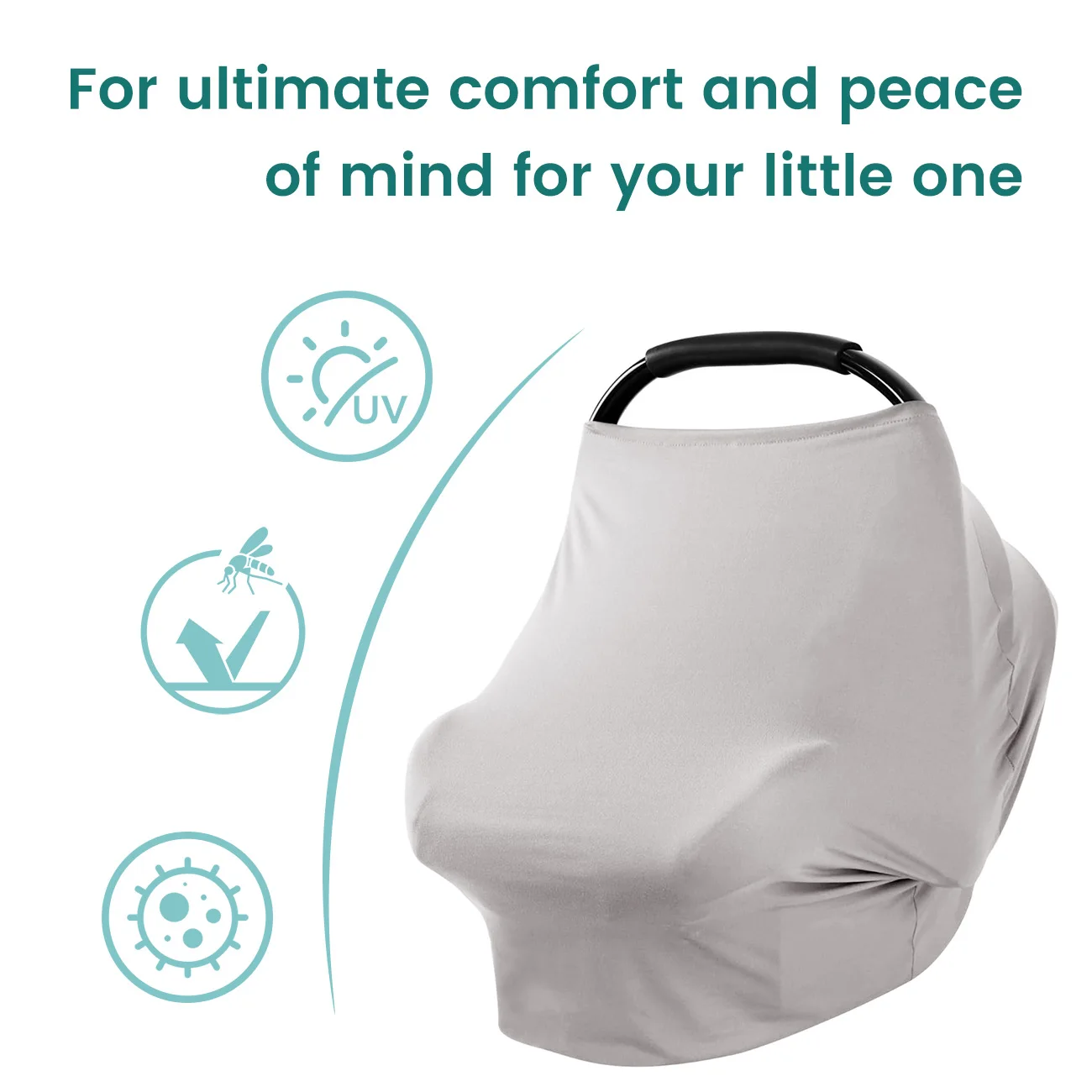 

Baby Car Seat Cover - Soft, Lightweight Canopy for Sun, Bug, and Comfort Protection- Infant Seat Cover