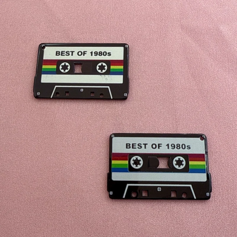 10pcs acrylic retro magnetic tape pendant, DIY jewelry making earrings, necklaces, keychains, jewelry accessories