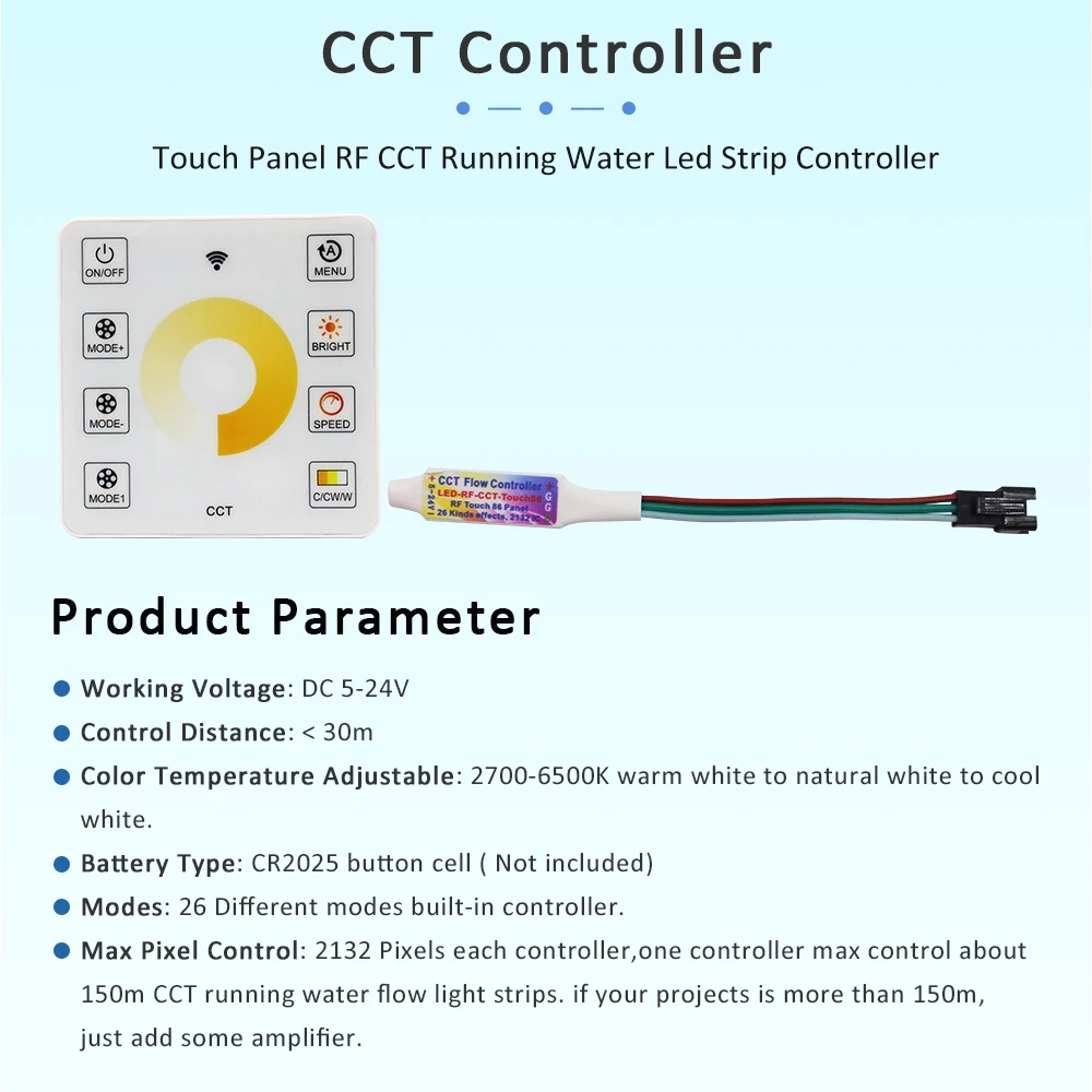 DC24V CCT Stromend Water Stromend LED Strip Licht Kit Dubbele Kleur Flexibele Paardenrace Tape 5M 10M 15M 20M Set met Touch Panel