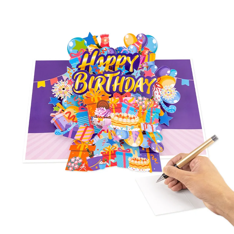 

Набор из 2 открыток-поздравлений с 3D-тортом на день рождения для девочек, детей, жены, мужа, с конвертами, подарки