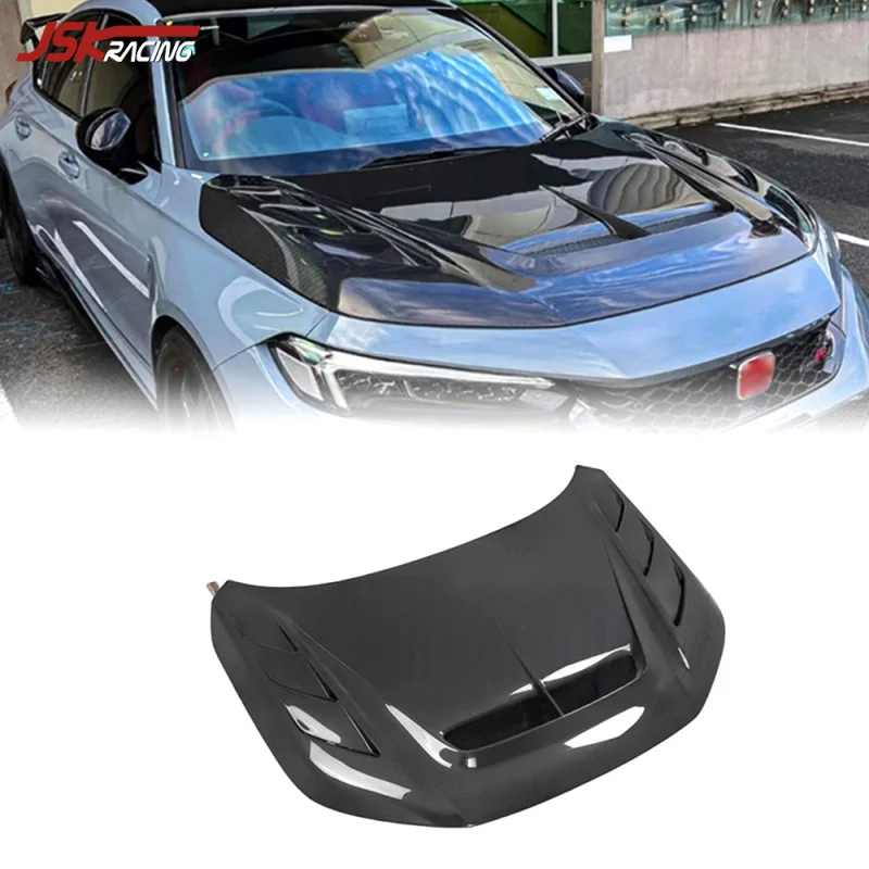 

Carbon Fiber Hood For 2022-2023 Honda Civic Type R Fl5 Car Bonnet Engine Cover Upgrade To TM Style