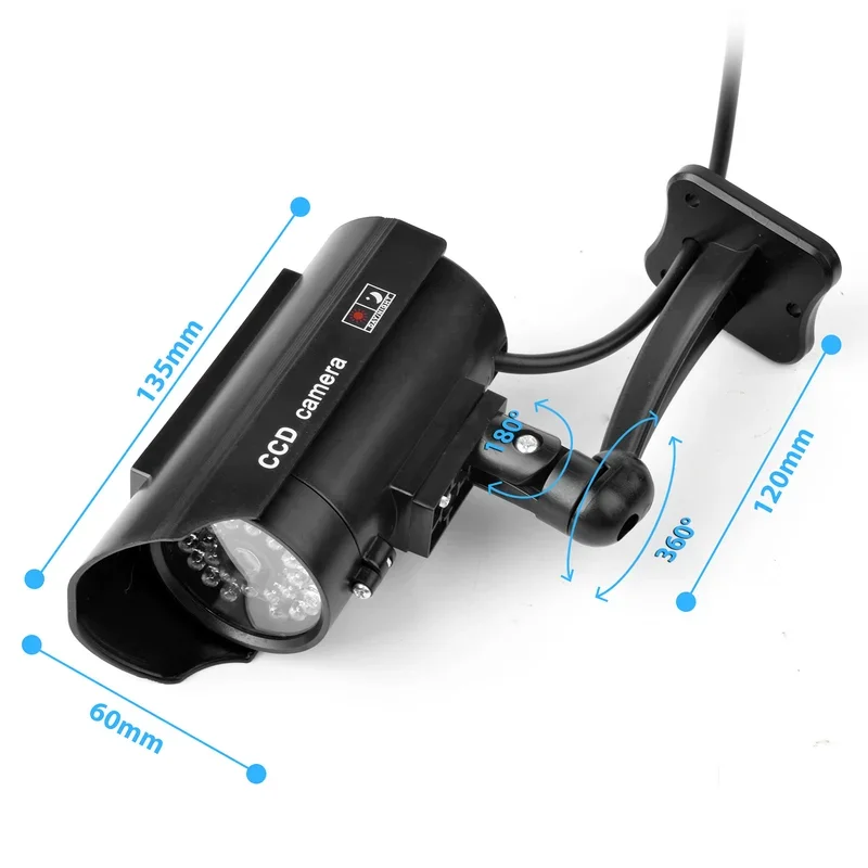 Eleopard Fake Camera Solart Dummy Waterproof Security CCTV Surveillance Camera With Flashing Red Led Light Outdoor Indoor
