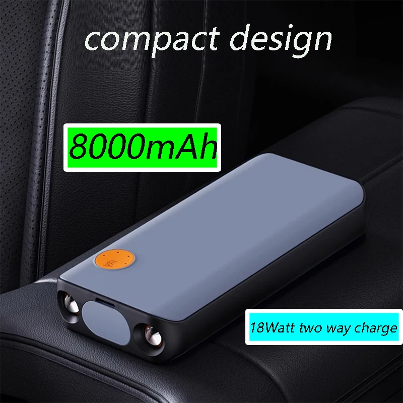 Car Jump Starter 8000mAh Booster Jumper Box Power Bank Battery Charger Portable for 6.0L gasoline engine