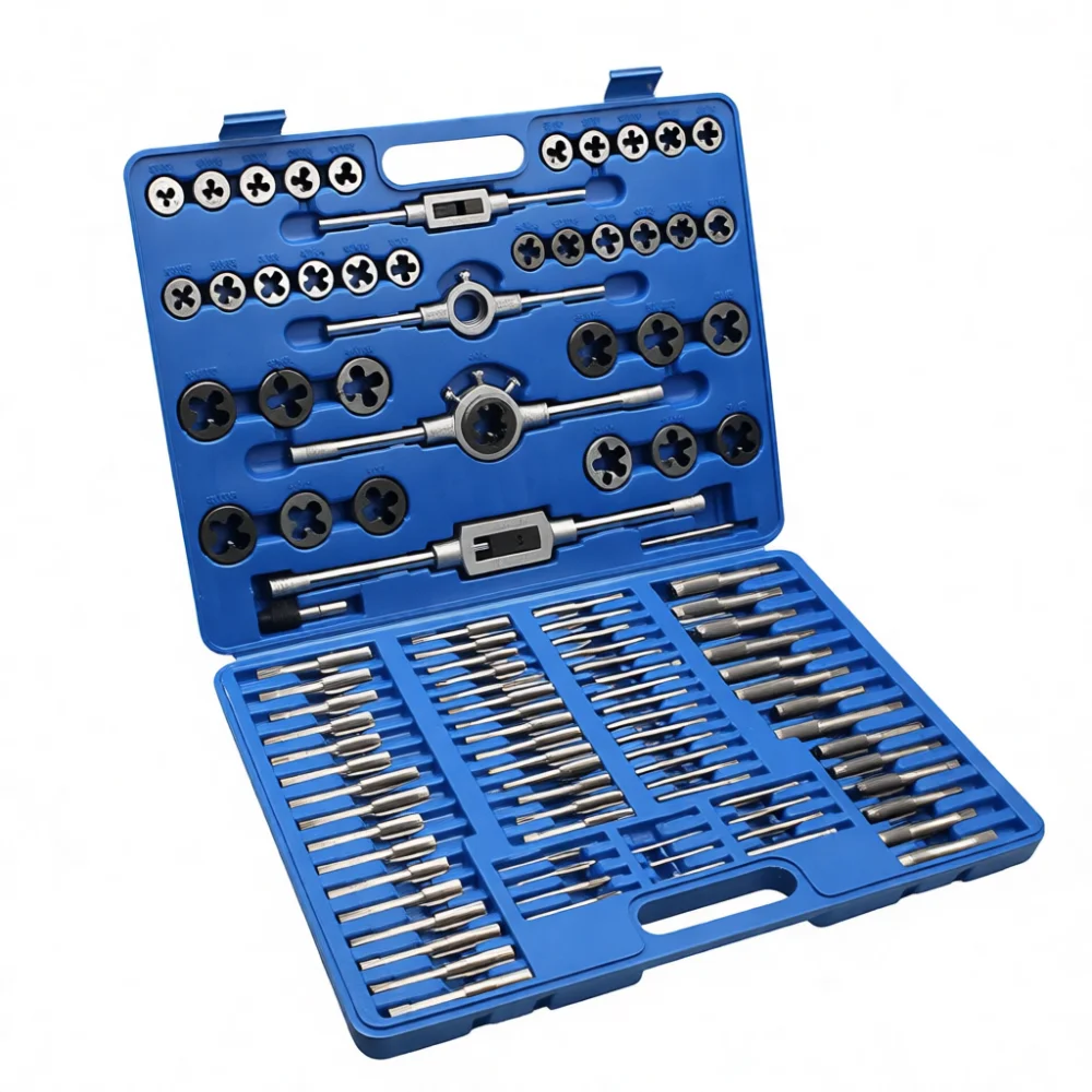 Manual Metric Threading Tap Die Set Alloy Steel Screw Cutting Wrench Hardware Repair Tool Industrial DIY Metal Crafting Utility