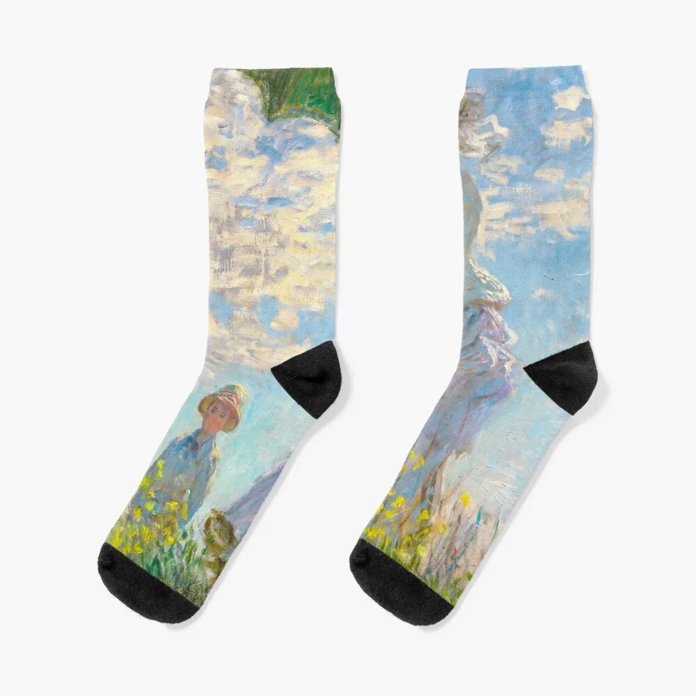 

Claude Monet - Woman with a Parasol Socks loose japanese fashion Socks Men Women's