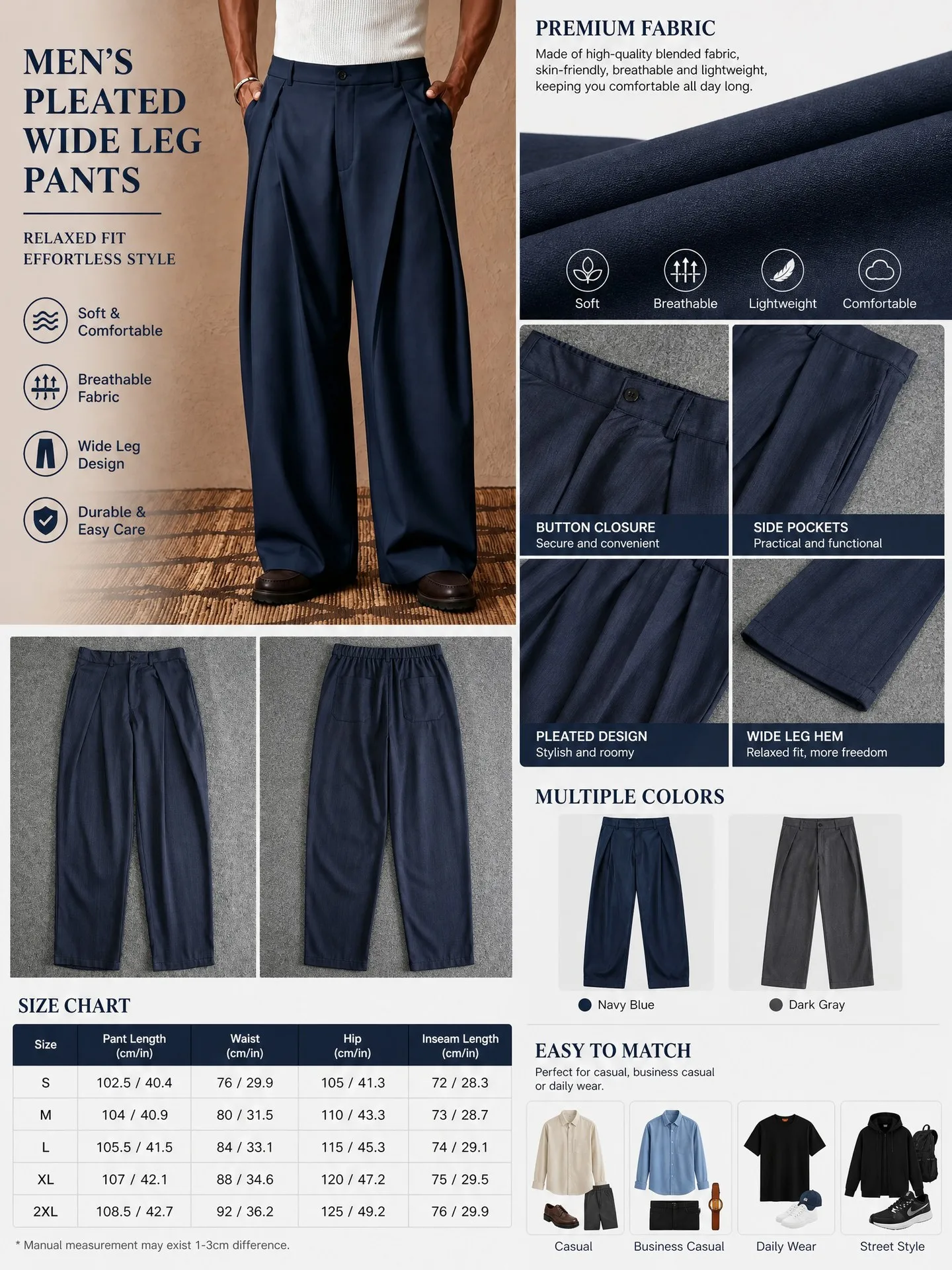 Frühling Herbst Herren Business Anzughose Männliche Sommer Dünne Formelle Einfarbige Lange Hose Gerade Weite Büro-Hose Dropshipping – Detail 1