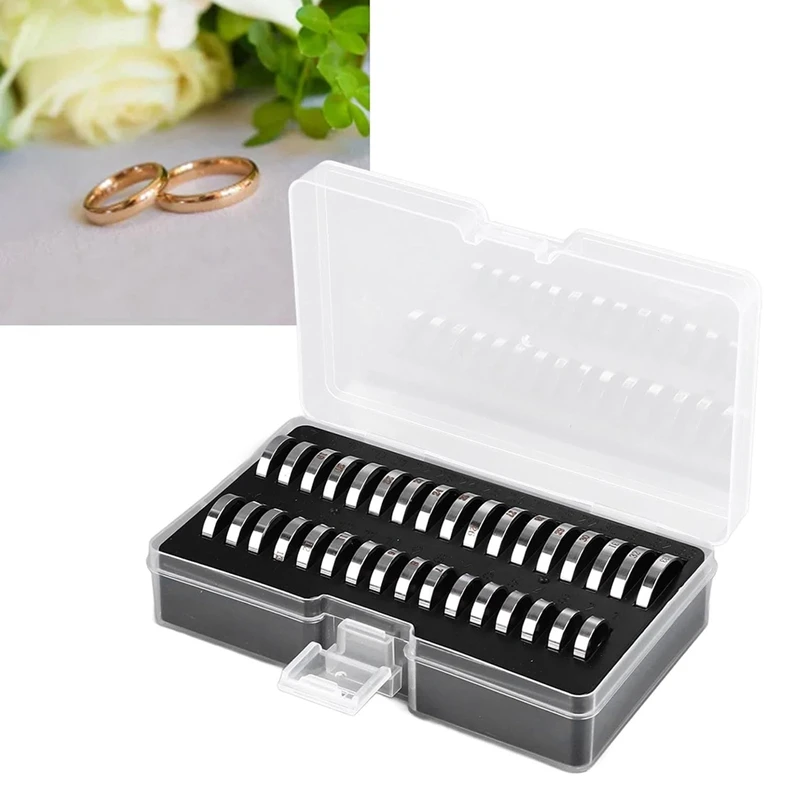 Ring Sizer Tool,Ring Gauges Finger Sizer Measuring Ring Tool 33 Pcs Ring Sizer Measuring Tool Stainless Steel Ring Sizer