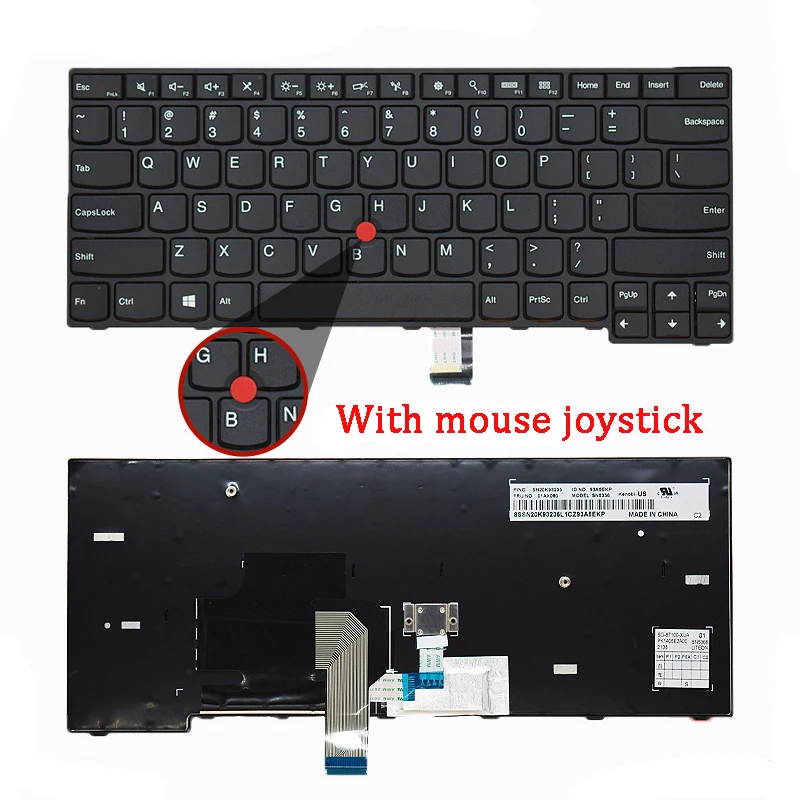 New Laptop Rreplacement Keyboard Compatible for Lenovo IBM Thinkpad E450 E460 E465 E455 W450 E450C