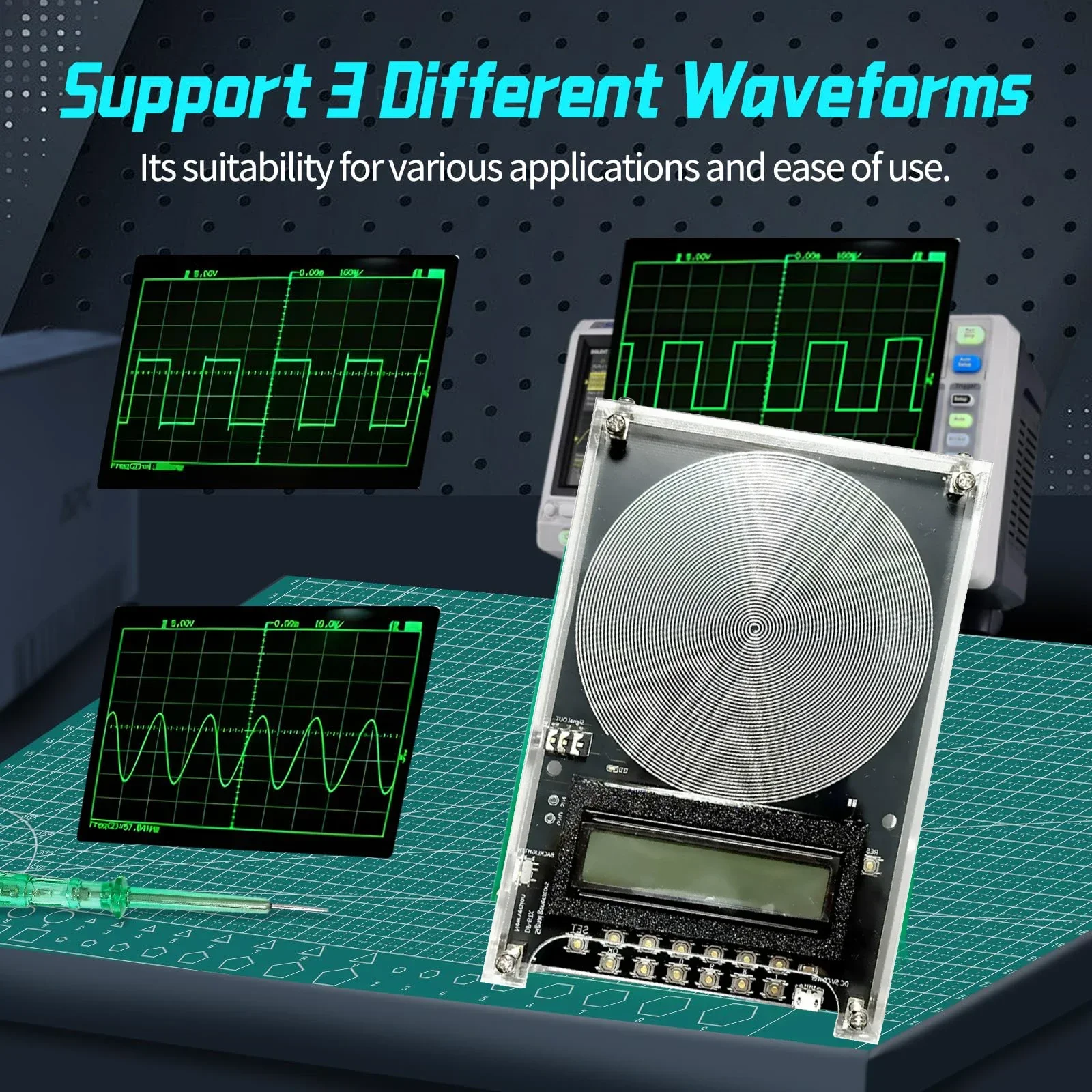 7.83Hz Schumann Waves Frequency Generator With Acrylic Case Adjustable 0.1-100kHz Ultra-Low Frequency Pulse Signals Generator