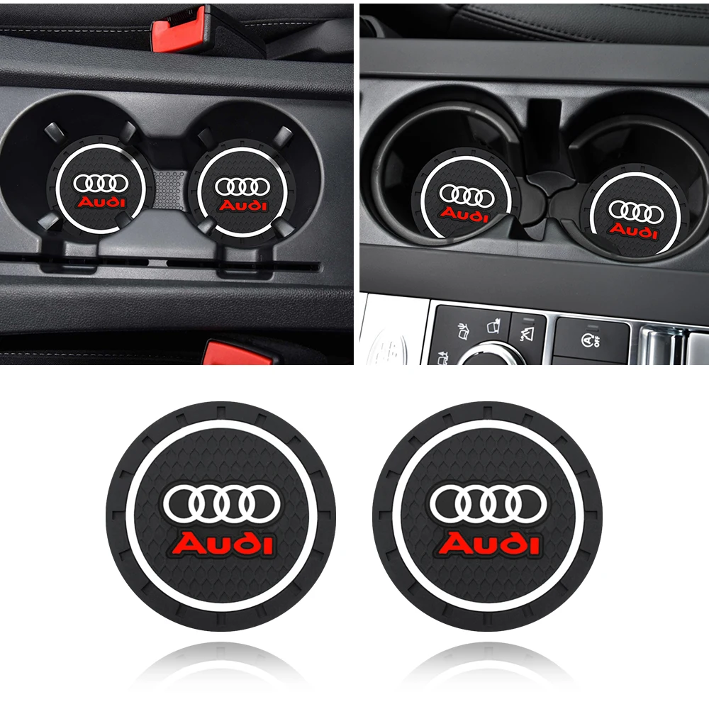 Posavasos con ranura para taza de agua para coche, accesorios antideslizantes para Audi A3 A4 B5 B6 A3 8P 8V 8L A5 A6 C6 C5 A1 A7 A8 Q2 Q3 TT RS3, 2