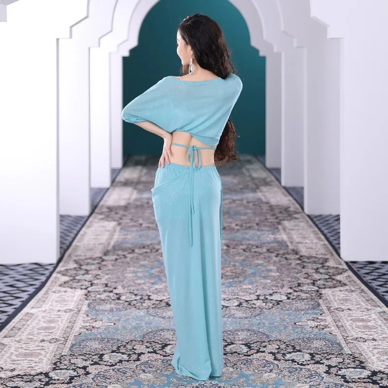 Customized New Belly Dance Set with Diamond Covered Belly Professional Performance Costumes Practice Dress Exotic Dancewear