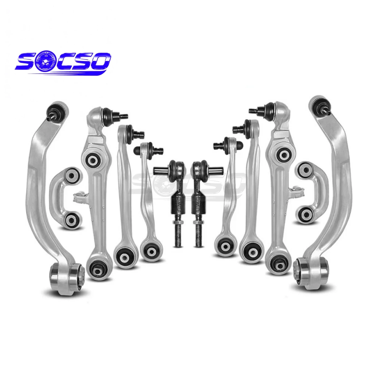 

Комплект верхних и нижних рычагов подвески для Audi A4 (8D2, B5), A6 (4B, C5), RS6, S4, S6, со стабилизатором и рулевым тягой, 4D0407693E, 4D0407151