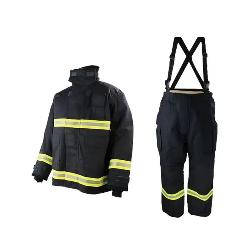Navy Blue Aramid Firefighter Suit 4 Layer Protective Clothing Industrial Safety Gear Heat Resistant Work Uniform for Men