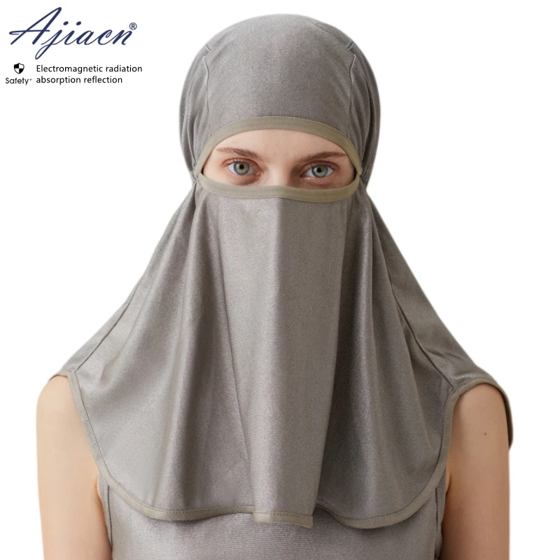 Electromagnetic radiation protective silver fiber knitted fabric head cover Mobile phone, computer, WIFI EMF shielding head hood