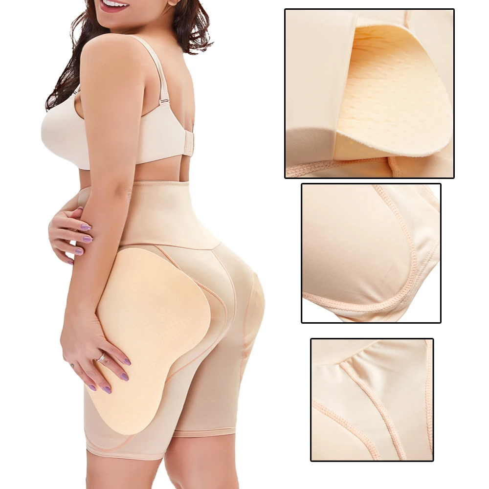 Women Hip Enhancer Shapewear Butt Pad Underwear High Waist Tummy Control Body Shaper Padded Panties