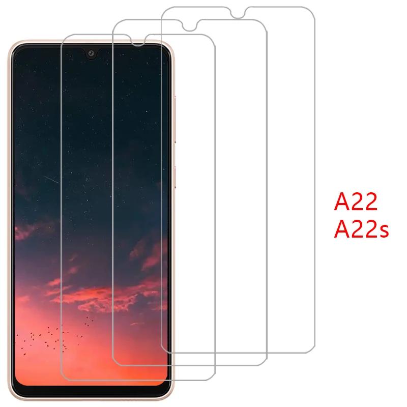 Capa de Vidro Temperado para Samsung Galaxy A22s A22 4G 5G, Capa Traseira Samsung A22