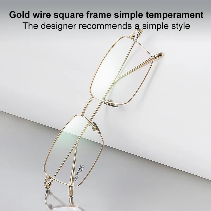 VICKI Business Glasses Frame Pure Titanium Ultralight Gold Wire Glasses Can Be Customized Prescription Multi-focus Glasses22038