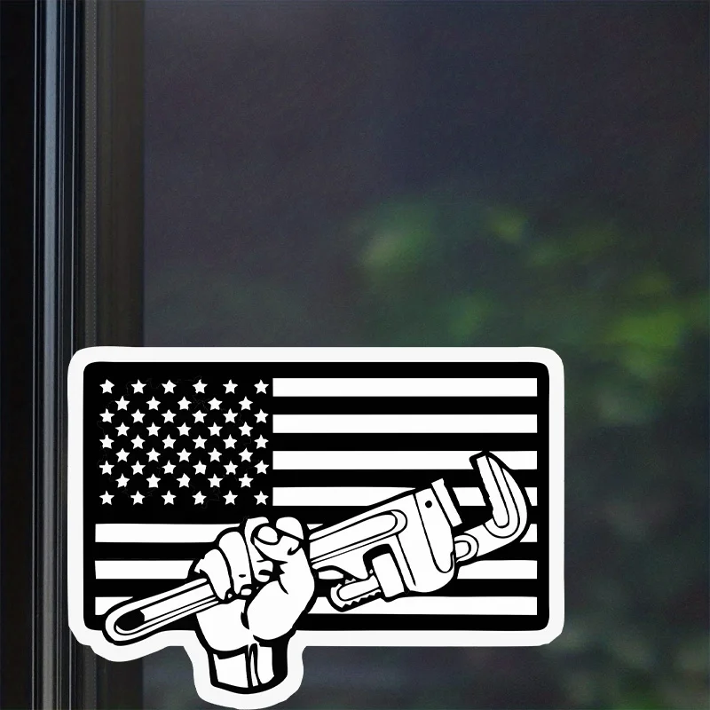 

American Plumber Creative Vinyl Waterproof Stickers Decals for Cars, Laptops, Walls Windows, Bumper