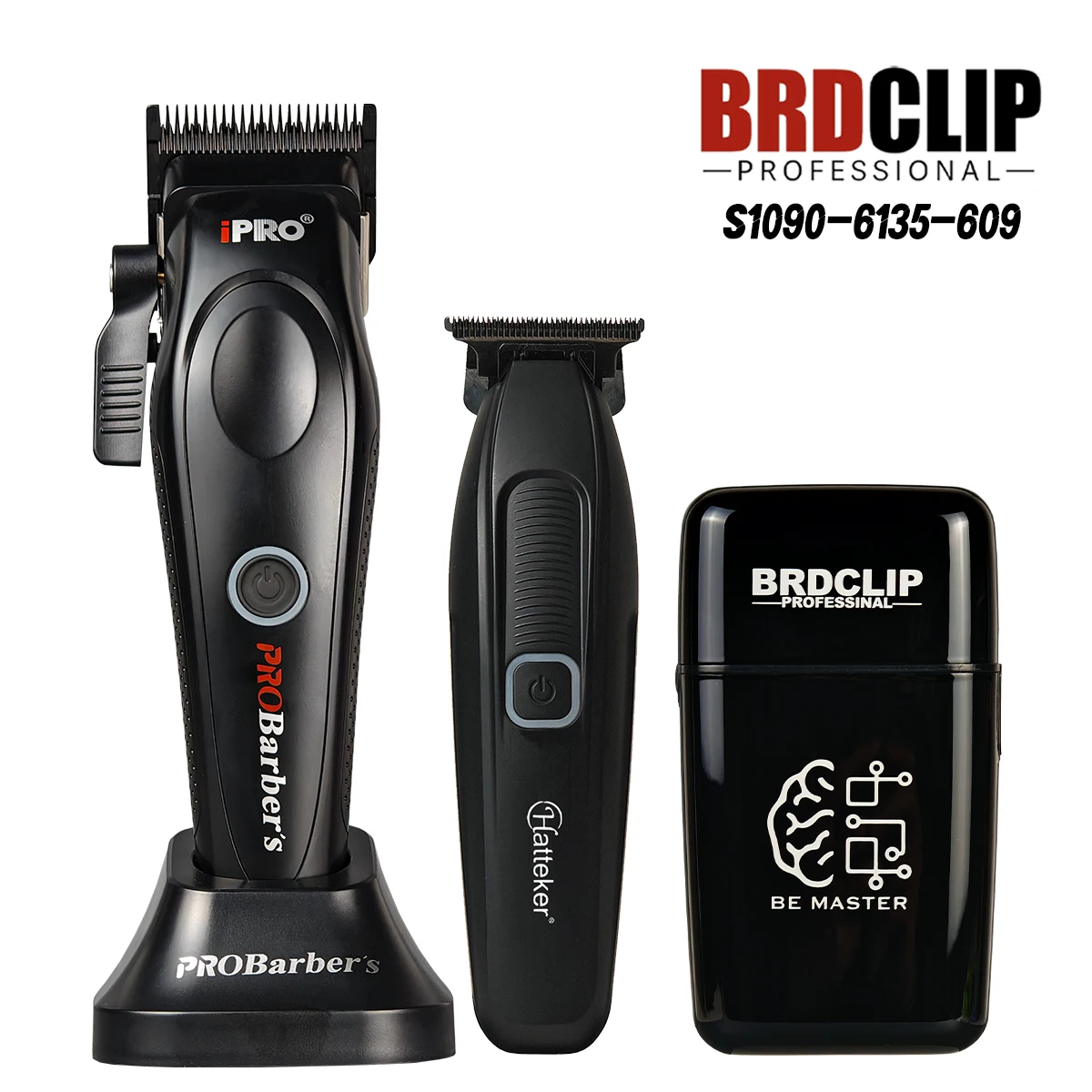 

IPRO S1090 Carbon Brush Motor, 7500 RPM High Motor, Hair Clipper, 5CR13 Stainless Steel Fixed,6135 7500RPM Trimmer,609 Shaver