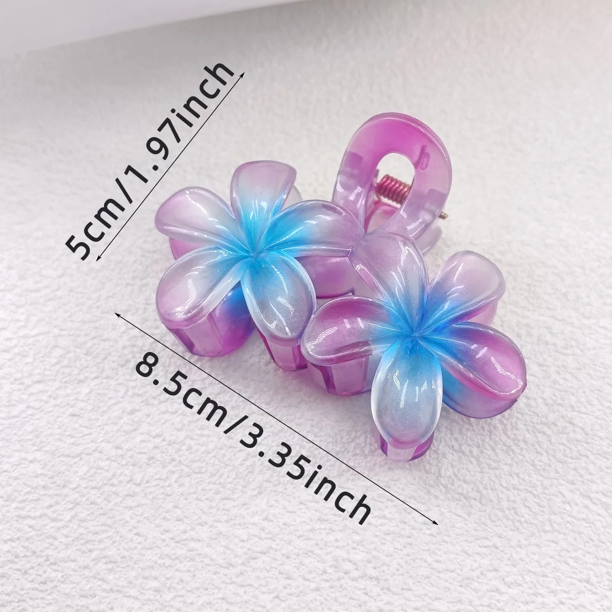 여성을위한 멋진 그라디언트 꽃 헤어 클립 유행 달콤한 머리 발톱 크랩 클램프 바레트 하와이 모자를 쓰고 있죠 소녀 헤어 액세서리
