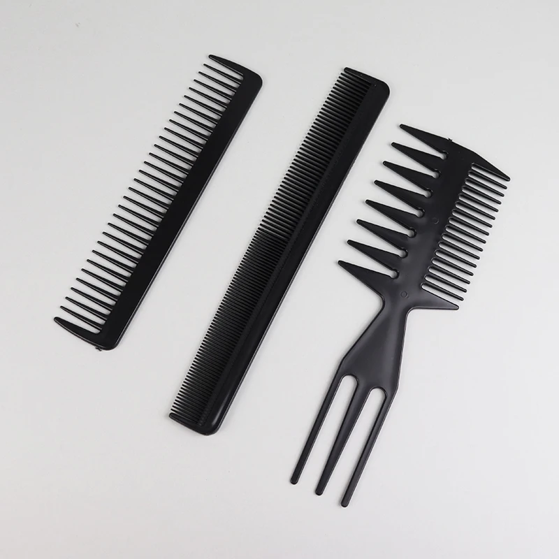 10pcs/set black hair comb set with 10 different designs multifunctional anti-static hair care comb set