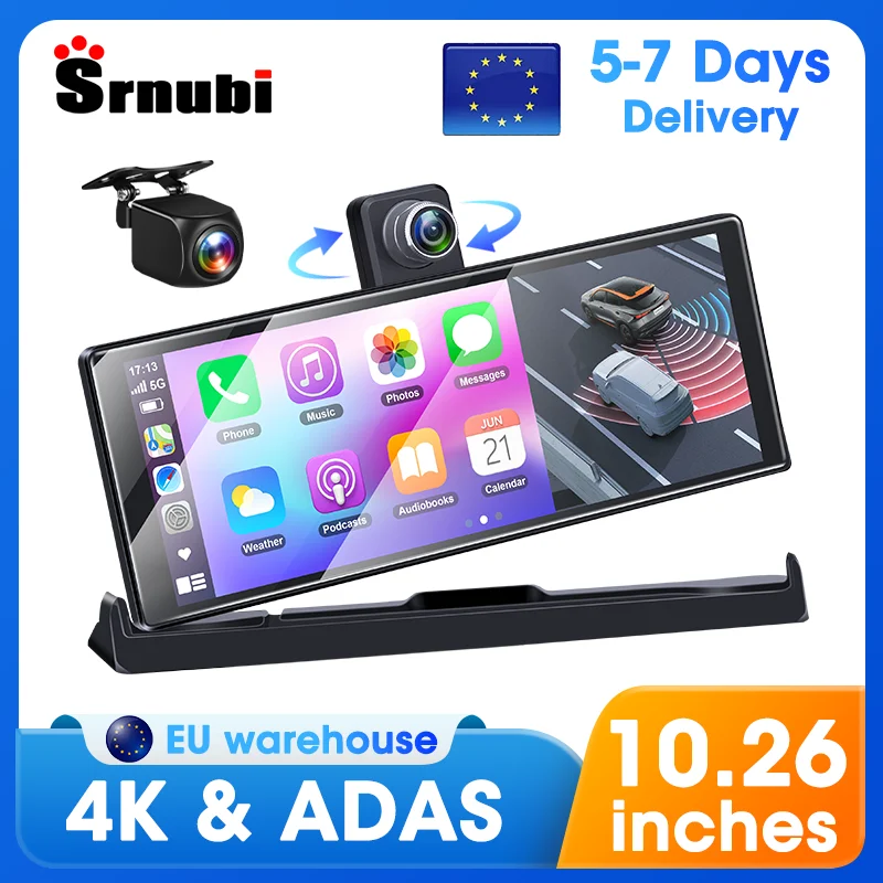 10.26 ''4K ADAS Dashcam Auto DVR Android Auto Carplay Schermo Automotive Sistema Intelligente Videoregistratore Monitor Telecamera Retrovisore