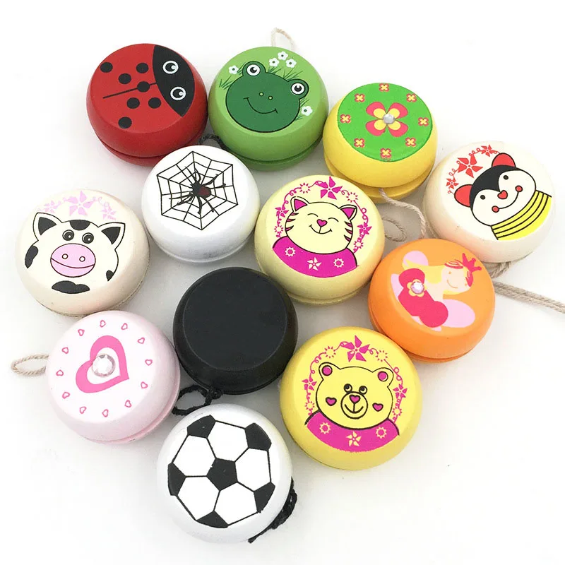 

Children Cartoon Animal Prints Wooden Yoyo Toys Ladybug Toys Kids Yo-Yo Creative Yo Yo Toys for Children Funny Gift Yoyo Ball