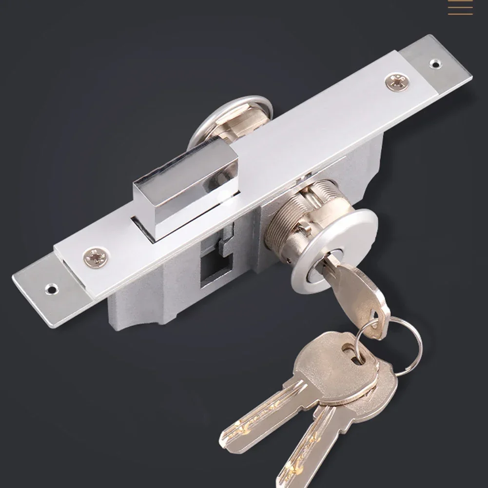 Sliding Door Locks Invisible Mortise Frame Glass Door Lock Aluminum Alloy Gate Floor Lock Hook Anti-Theft Safety Hardware