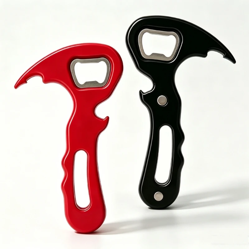 Kitchen Bottle and Can Opener and Pull Opening Tool with Hook Opening Aid, Plastic Handle and Metal Insert for Daily Tasks 87HA