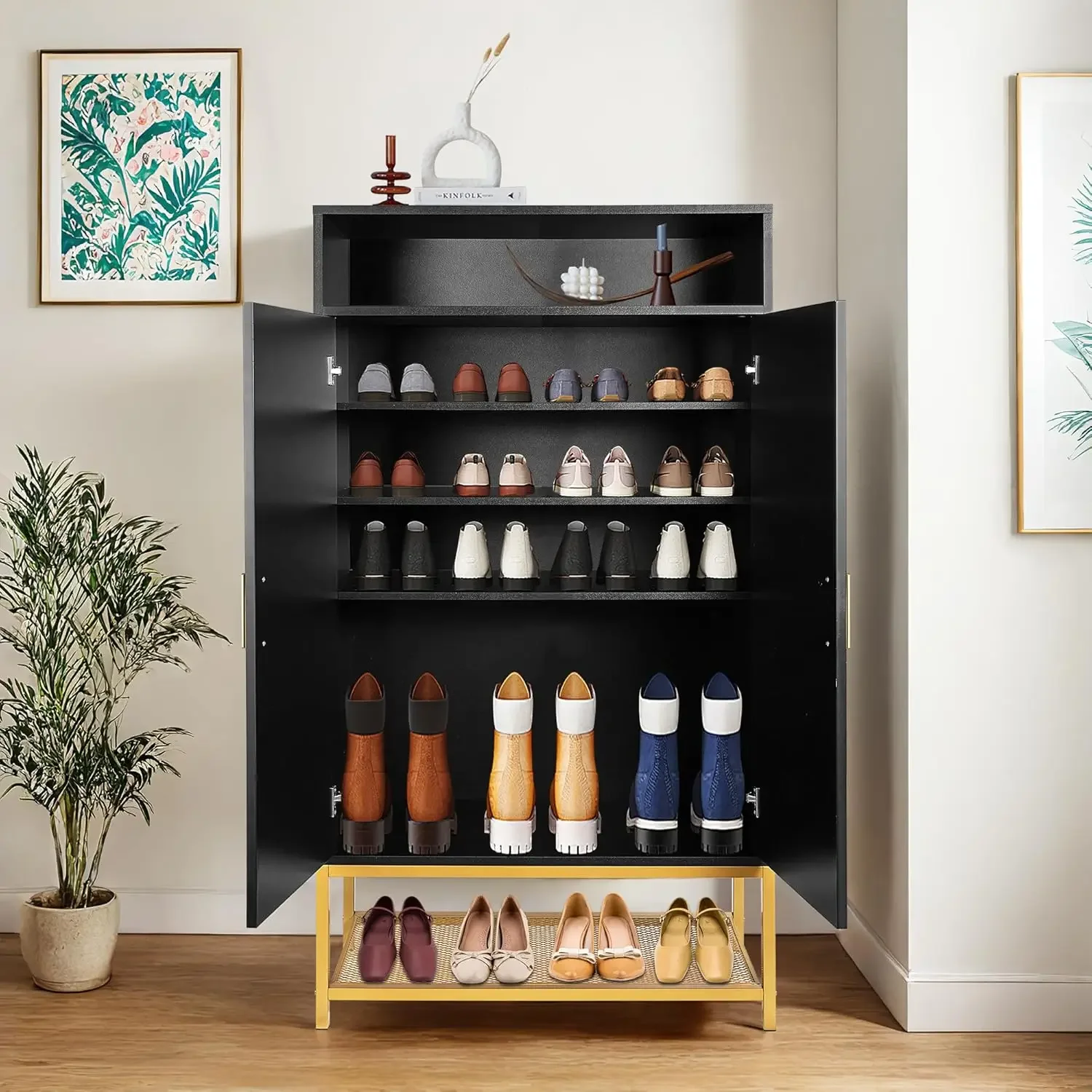 Shoe Storage Cabinet for Entryway,Shoe Organizer Rack Cabinet Storage,Entryway Shoe Storage Cabinet,Narrow Modern Shoe Cabinet