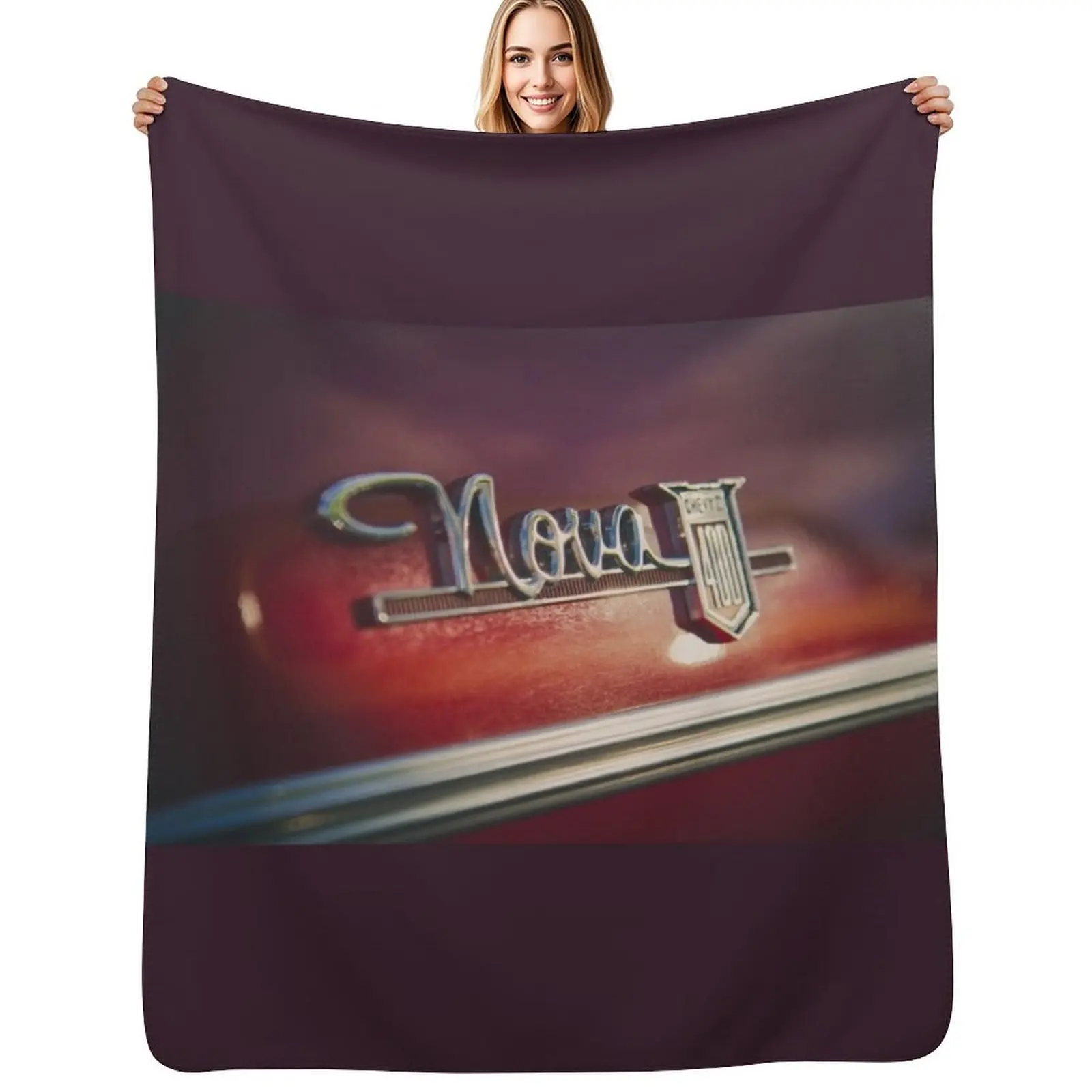 

Chevy Nova 400 badge Throw Blanket Plaid on the sofa Decorative Throw Hair Furrys Blankets