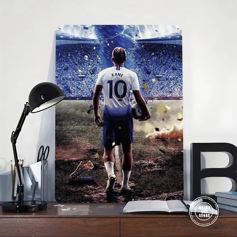 Harry Kane Football Poster Customized Vintage Metal Signs Wall Art Retro Tin Plaque for Bathroom Decor Room Accessories House