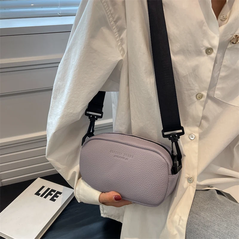 New Korean Fashion Crossbody Bags Women&Men Unisex Purses and Handbags Luxury Leather Simple Bag Shoulder Bag  Female School Bag