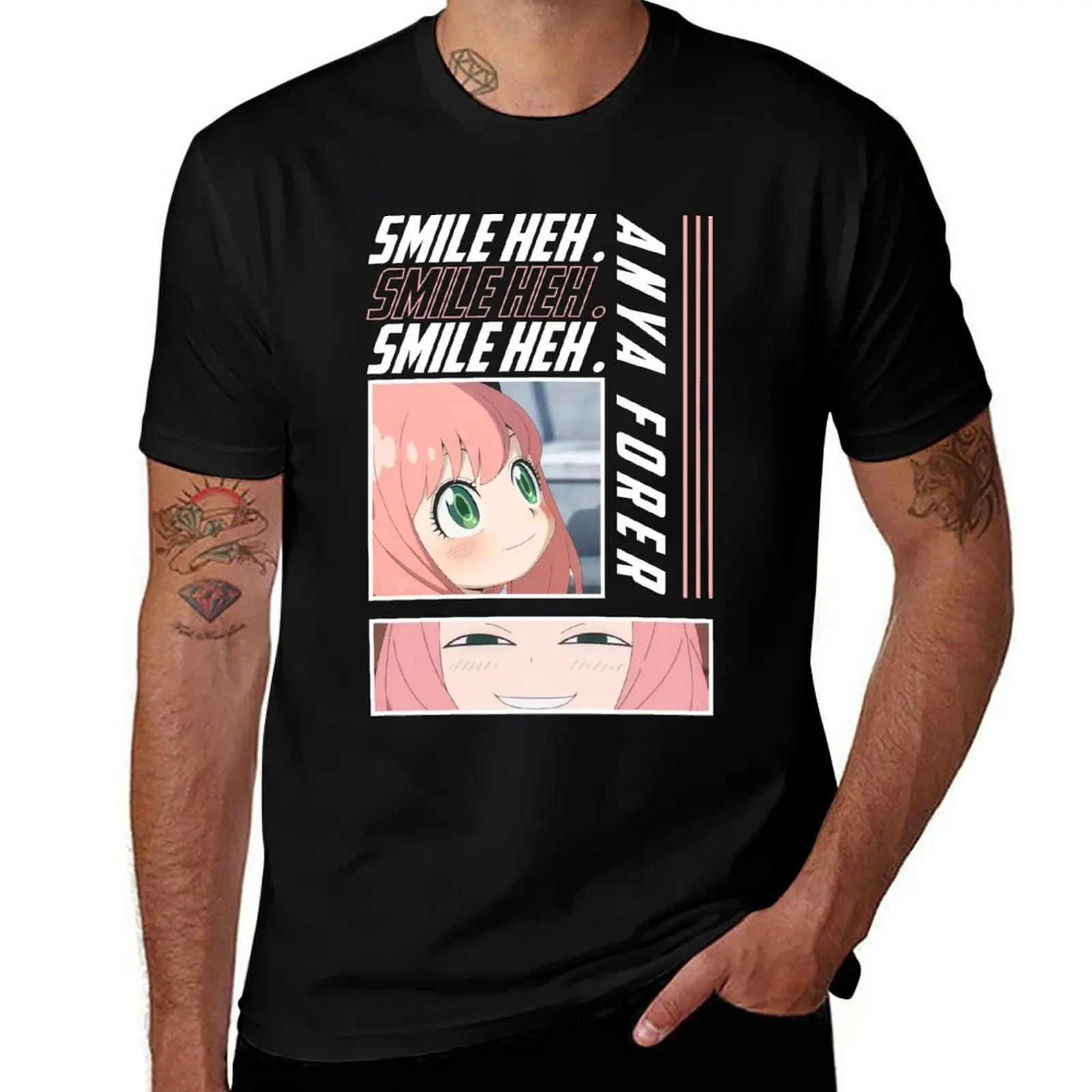 

Anya Forger Smile Face T-Shirt black cotton t-shirt plain for man package man t shirts for men casual T-Shirt