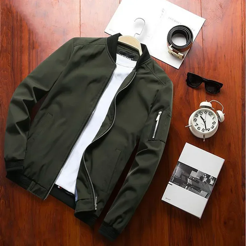 

Spring Autumn Men's Bomber Jackets Casual Male Outwear Windbreaker Jacket Mens Zipper Baseball Uniform Coats Clothing