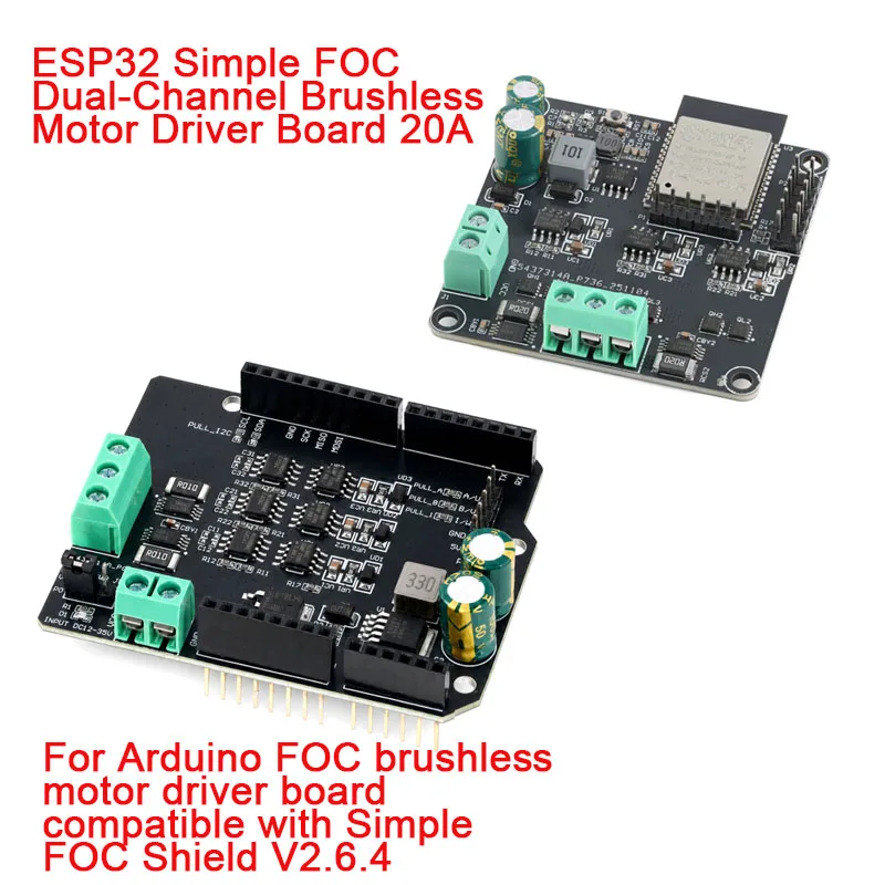 ESP32 Simple FOC Shield V2.0.4 SimpleFOC High-Power BLDC Brushless Motor Driver Board 20A Wireless WIFI Ble Module for Arduino