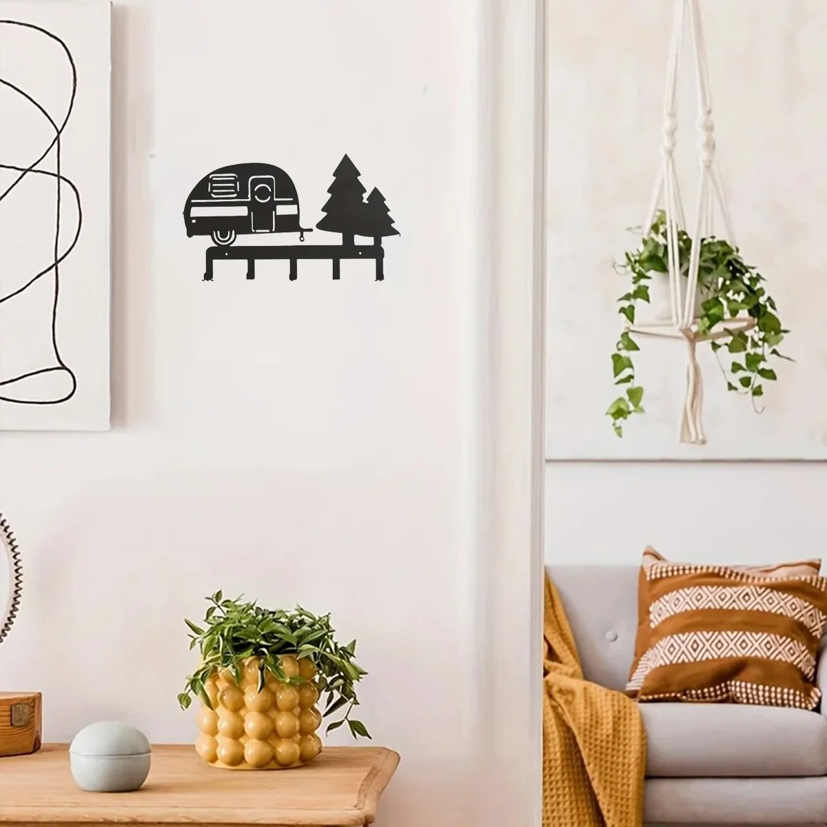 

CIFBUY Metal Key Rack Holder Wall Key Holder Household MultiPurpose Clothes Bag Key Hooks, Living Room Wall Decorative Hook Home