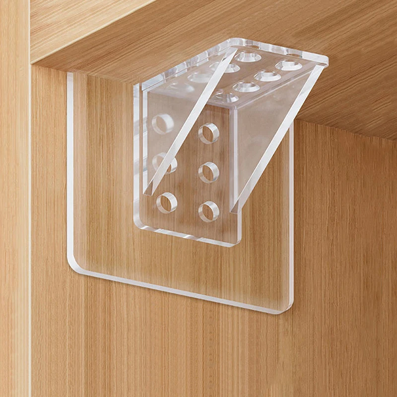 

2 Pcs Adhesive Shelf Support Pegs For Kitchen Bedroom Closet Cabinet Shelf Support Clips Wall Hanger Sticker Bracket Holder