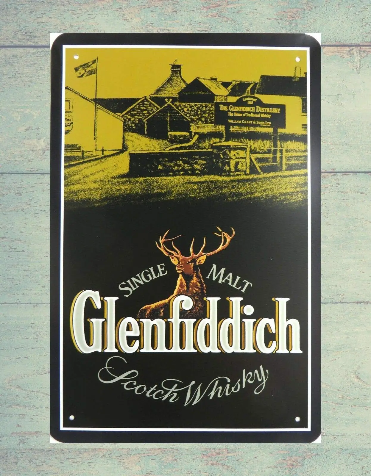 Kitchen Wall Glenfiddich Whisky Metal Tin Sign Metal Wall Poster Retro Metal Vintage Sign-   Metal Tin Sign