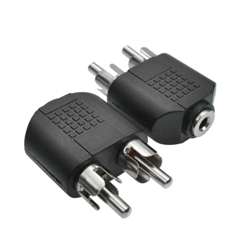 2 Pcs Hot Sale to RCA Converter 3.5mm Aux Female to 2 RCA Male Convenient Connector Connector Dropship