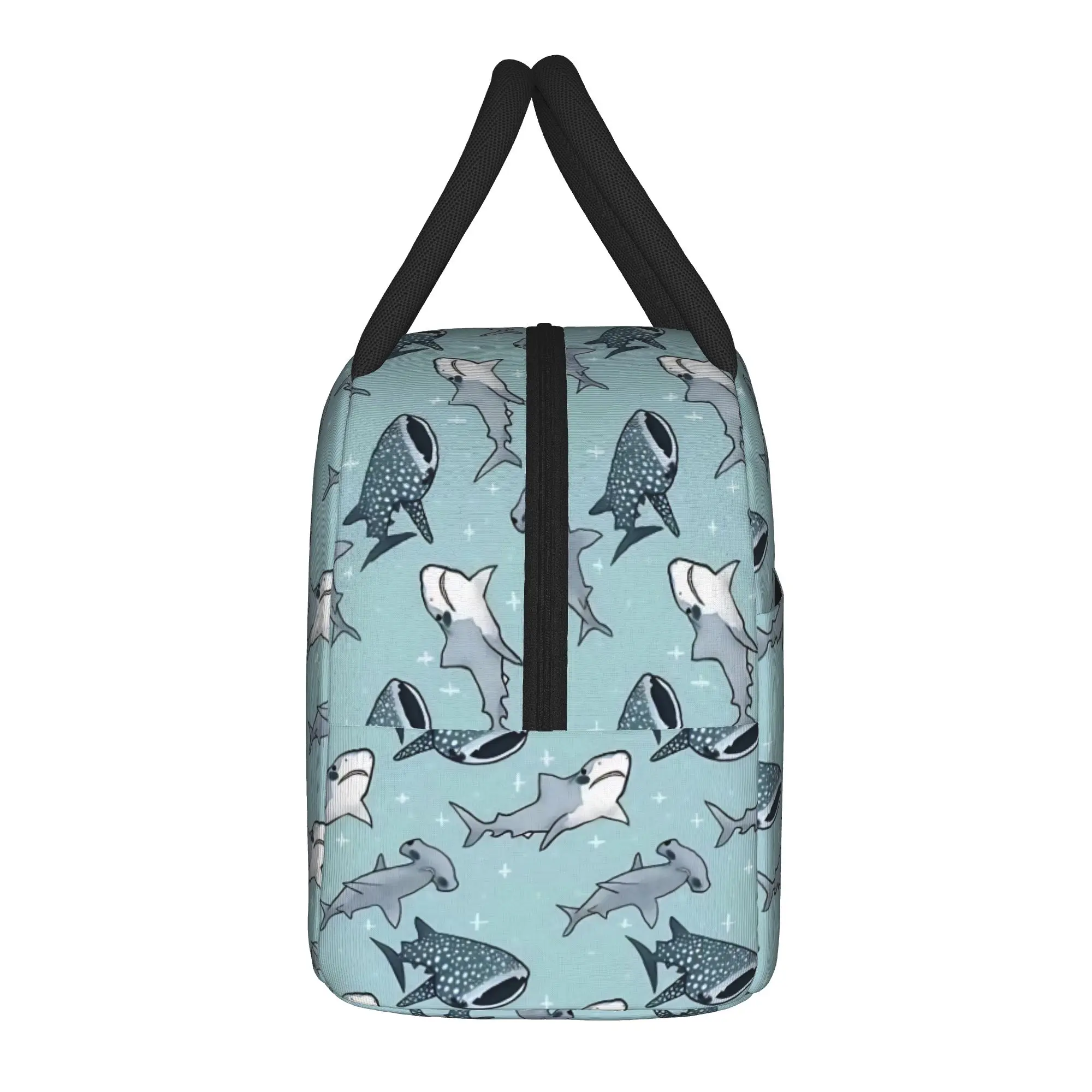 Cartoon Shark Ocean Animal Insulated Lunch Bags High Capacity  Lunch Container Cooler Bag Tote Lunch Box Work  Travel Food Bag