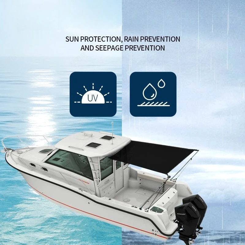 T-Top NO Stand Boat Shade Stern Shade Extension Kit Stainless Still Boat-Cover Shade Top Canopy Water Sun Proof UV Protection