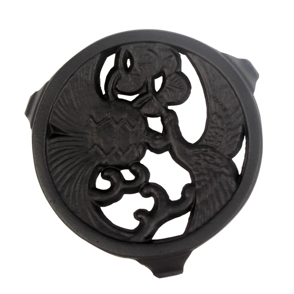 

Vintage Cast Iron Tea Trivet Set, Heat-Resistant Teapot Coaster with Japanese Style Handmade Tea Ceremony Accessories for Kettle