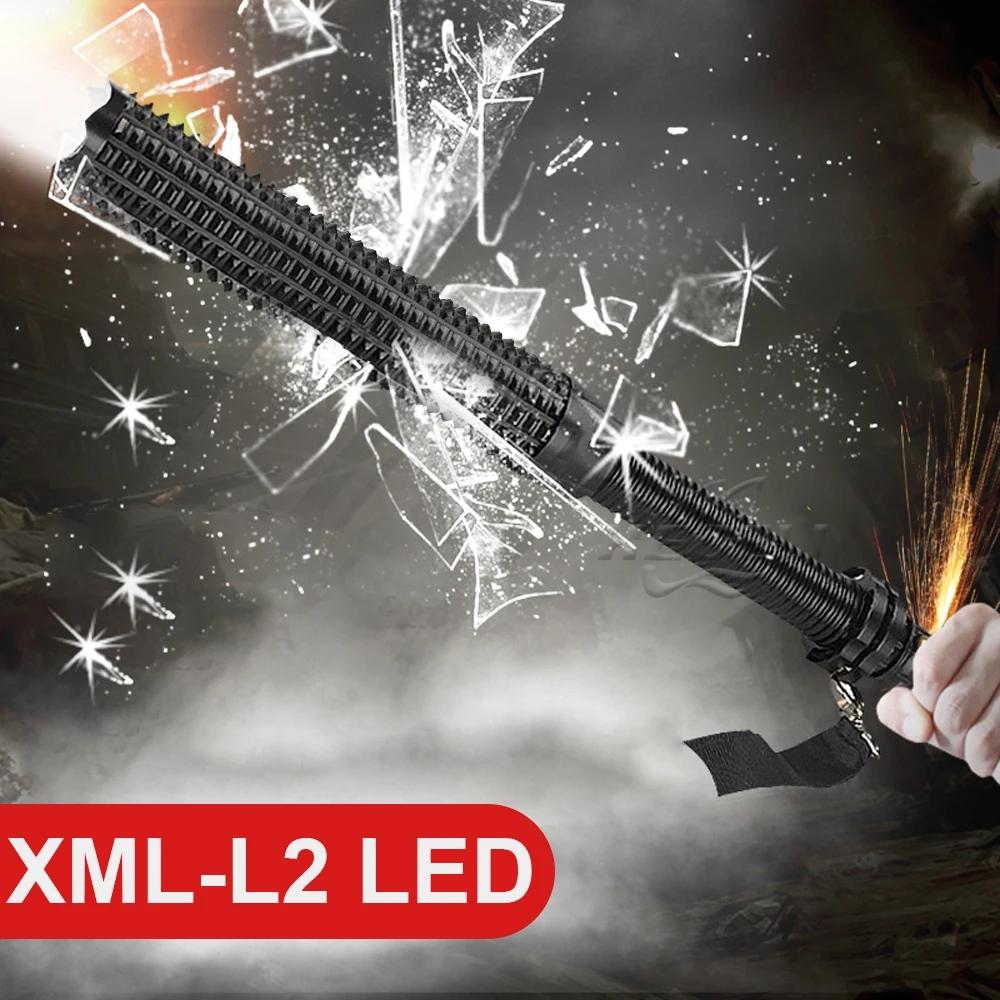 

Тактические фонарики для самообороны, мощный светодиодный фонарик 18650, перезаряжаемый телефон, USB-фонарик, телескопическая лампа XML L2