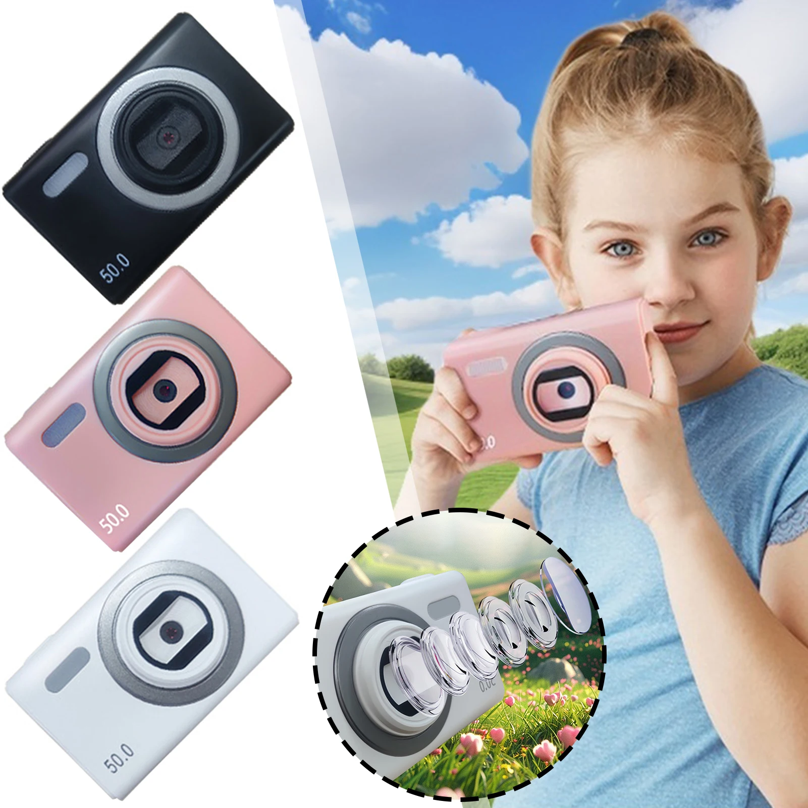 Children's Digital Camera Compact Vlogging Camera For Boys Girls Present For Kids Teens