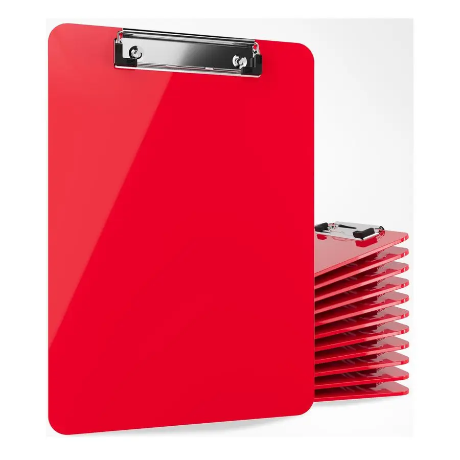 

Набор пластиковых планшетов-клипбордов (12 шт.), прочные, 12,5 x 9 дюймов, вмещают 100 листов, акриловые планшеты с низкопрофильным зажимом