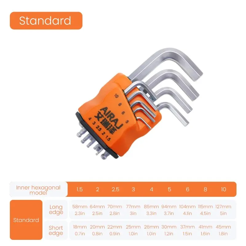 Multi Functional Hex Wrench Set High Torque Wear-Resistant Anti Slip Anti Rust Industrial Grade Manual Tools