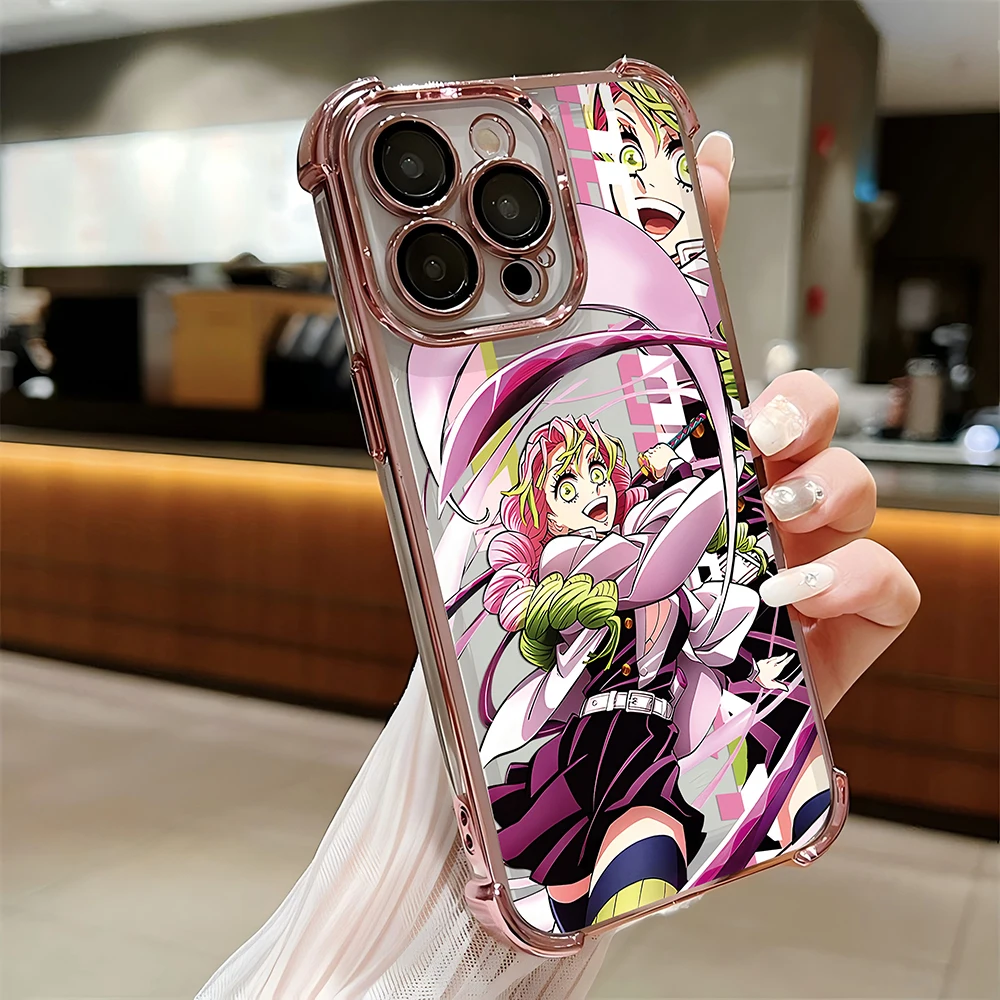 أنيمي شيطان القاتل تصفيح القضية آيفون 16 15 14 13 12 11 برو ماكس X XR XS ماكس 7 8 6 زائد مكافحة سقوط Airabag الغطاء الخلفي