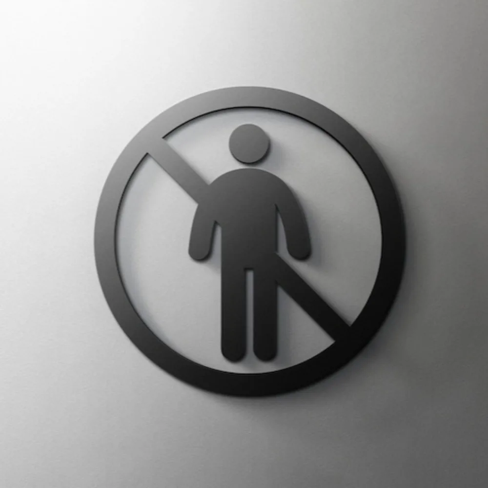 No Entry Sign Self-Adhesive 3D Acrylic Toilet Restroom Hotel Salon Door
