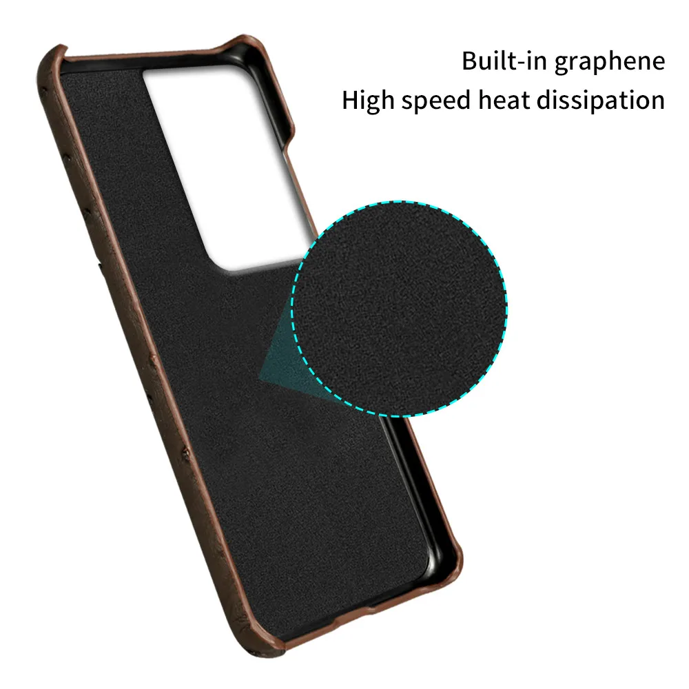 100% Genuine Ostrich Leather Case For Samsung Galaxy S21 S22 S23 S24 Ultra S21 S23 FE S24Plus S23Plus Note 20 10 Plus A54 A53 5G